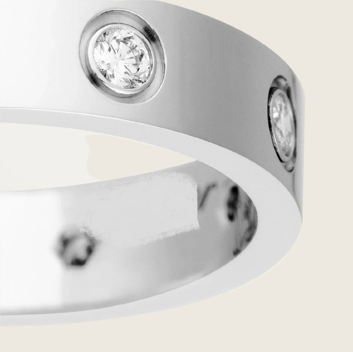 14k White Gold Love Ring/Medium