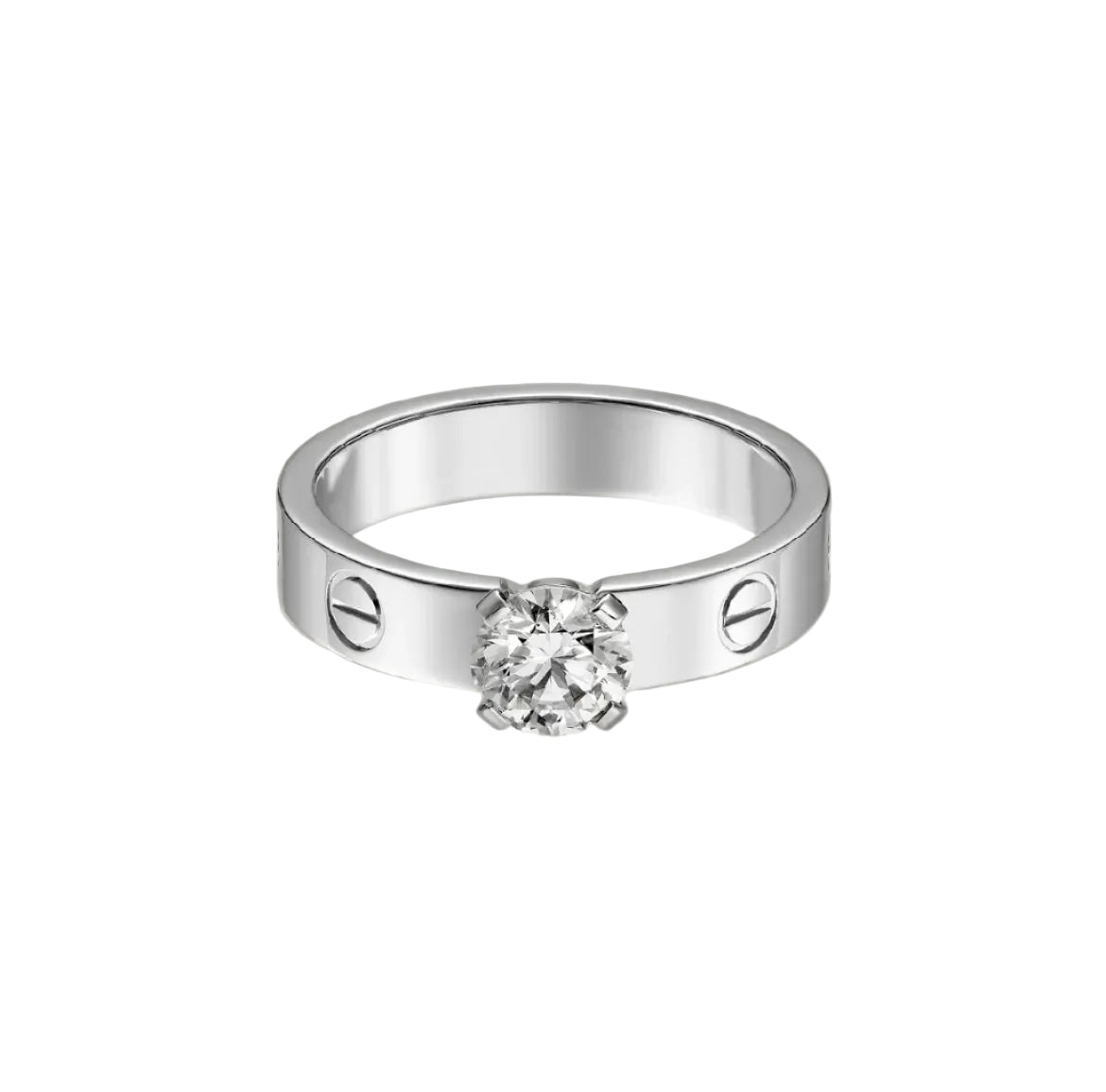 14k White Gold Love Ring