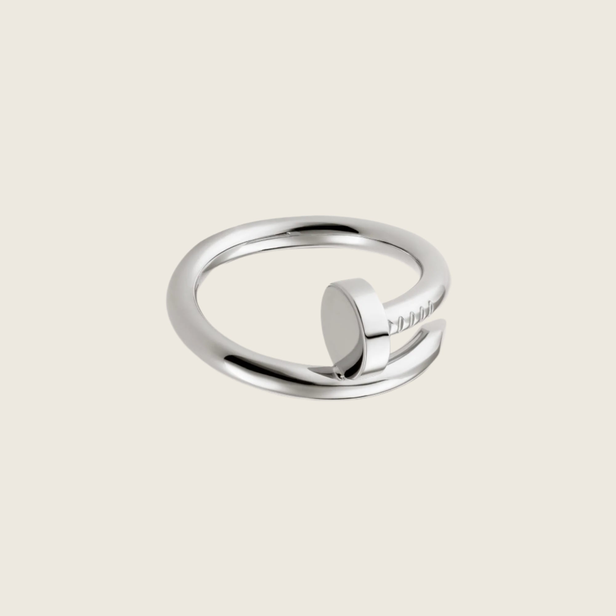 14k White Gold Nail Ring