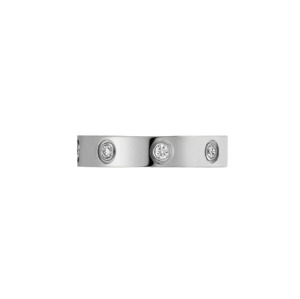 14k White Gold Love Ring/Medium