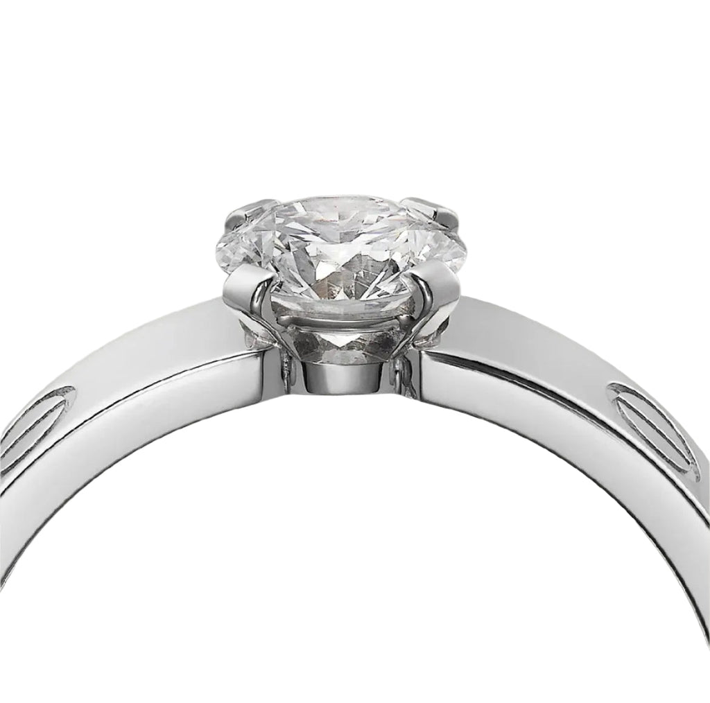 14k White Gold Love Ring