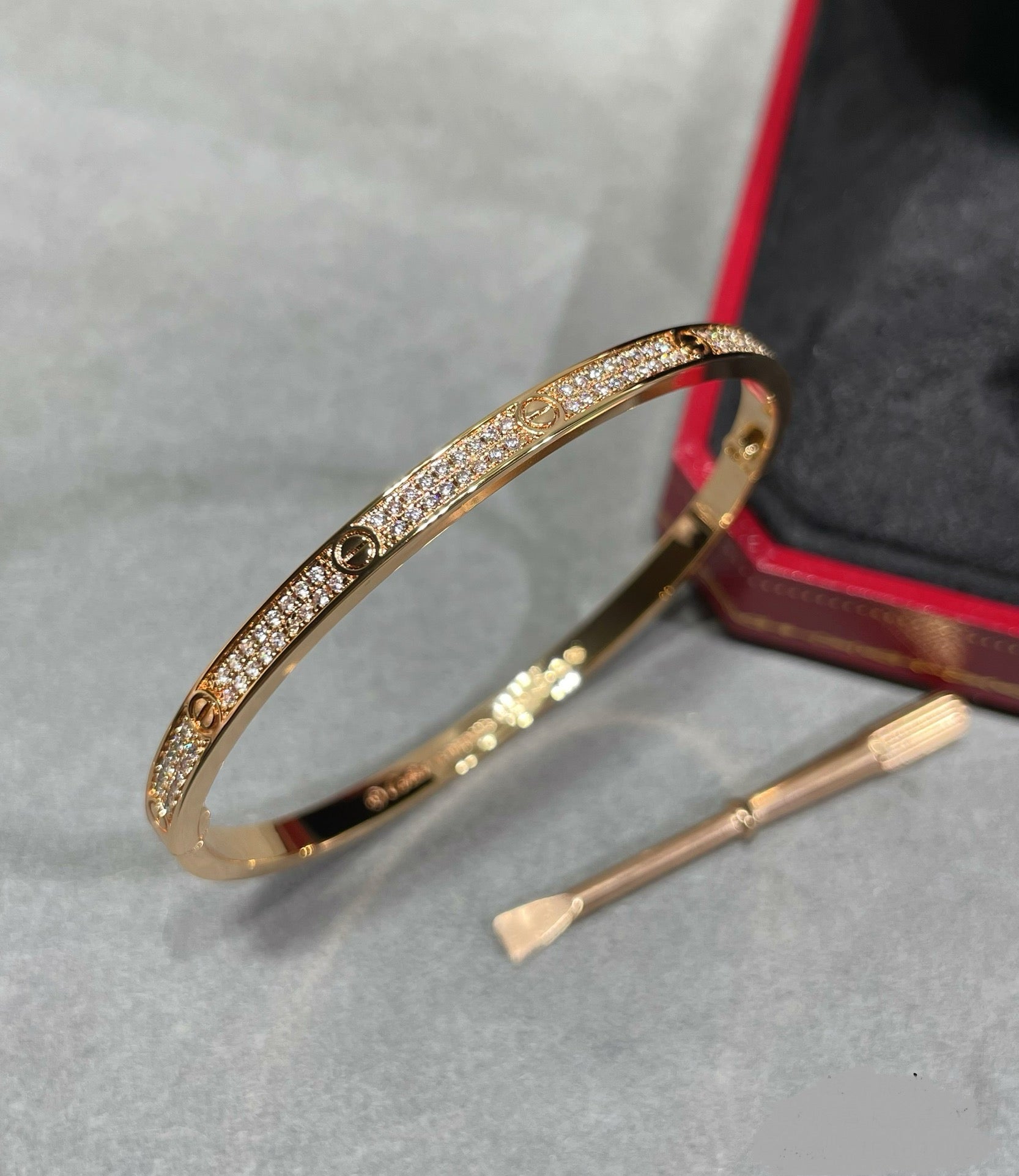 14k Rose Gold Love Bracelet/Small