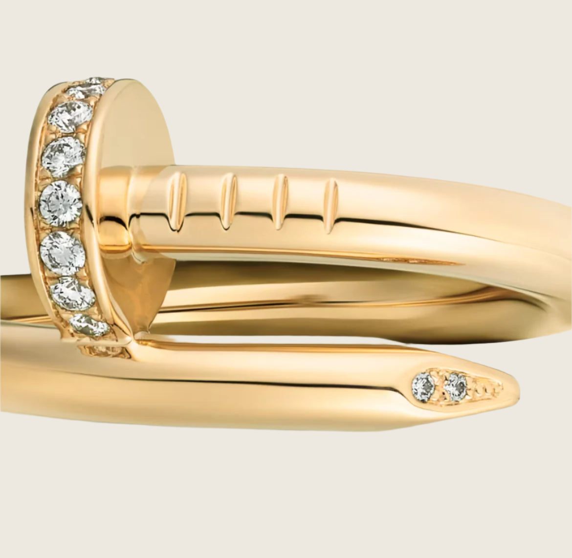 14k Yellow Gold Nail Ring/Medium