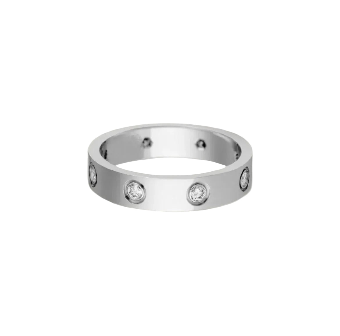 14k White Gold Love Ring/Medium