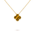 14ct Clover Charm Pendant/Tiger Eye