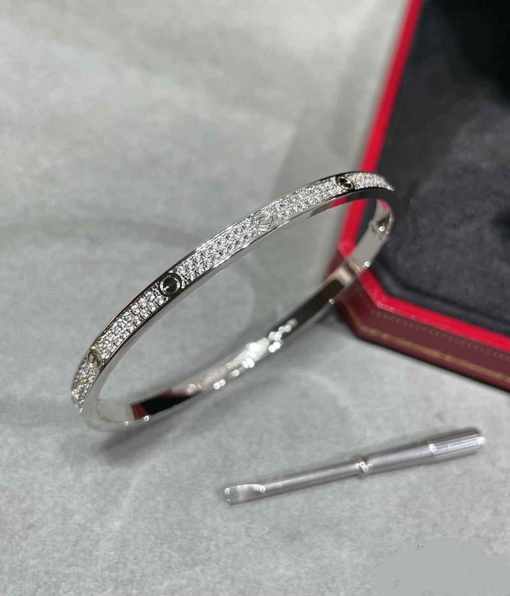 14k White Gold Love Bracelet/Small
