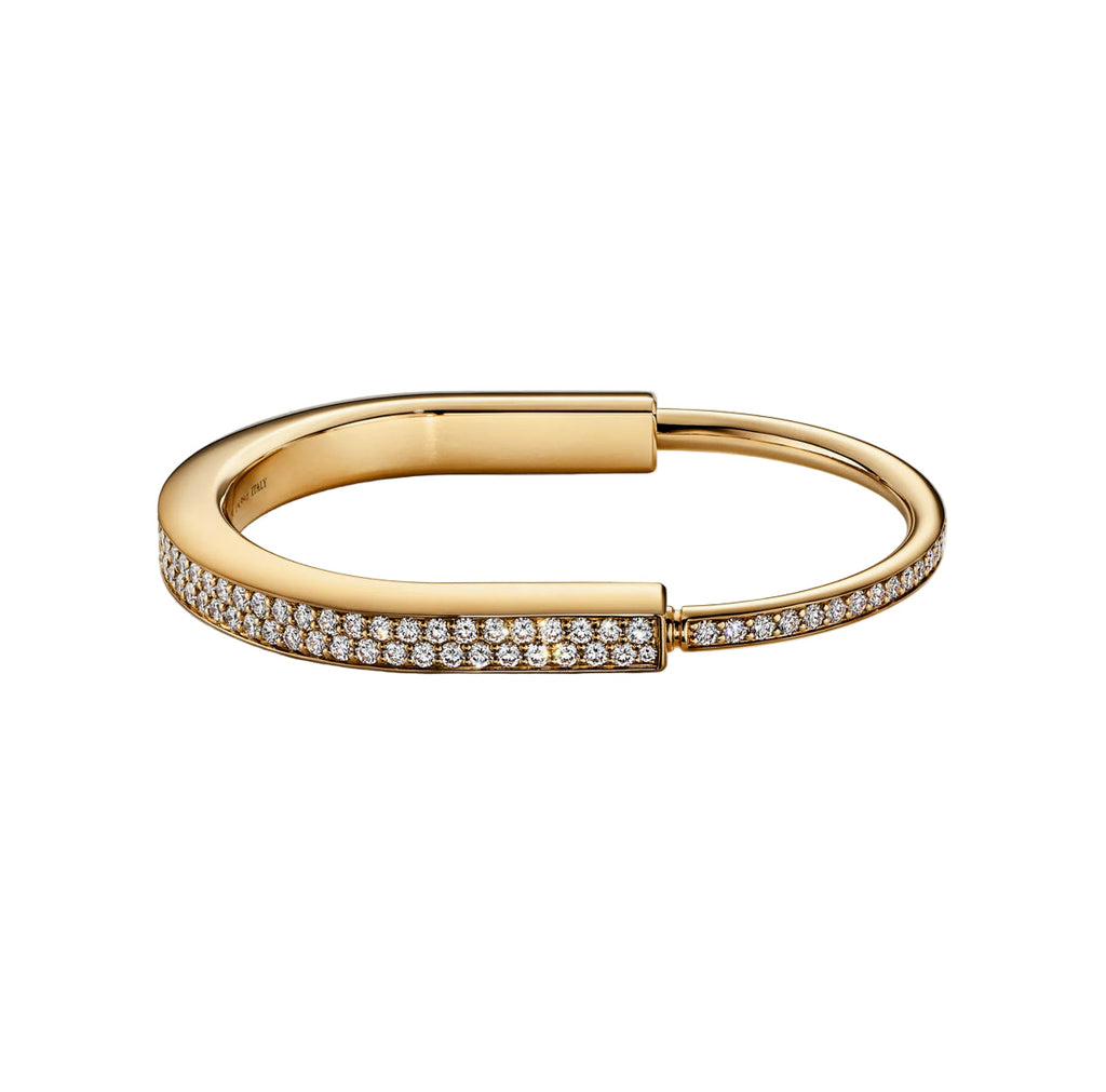 14ct Gold Lock Bracelet/with moissanite