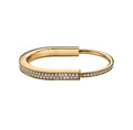 14ct Gold Lock Bracelet/with moissanite