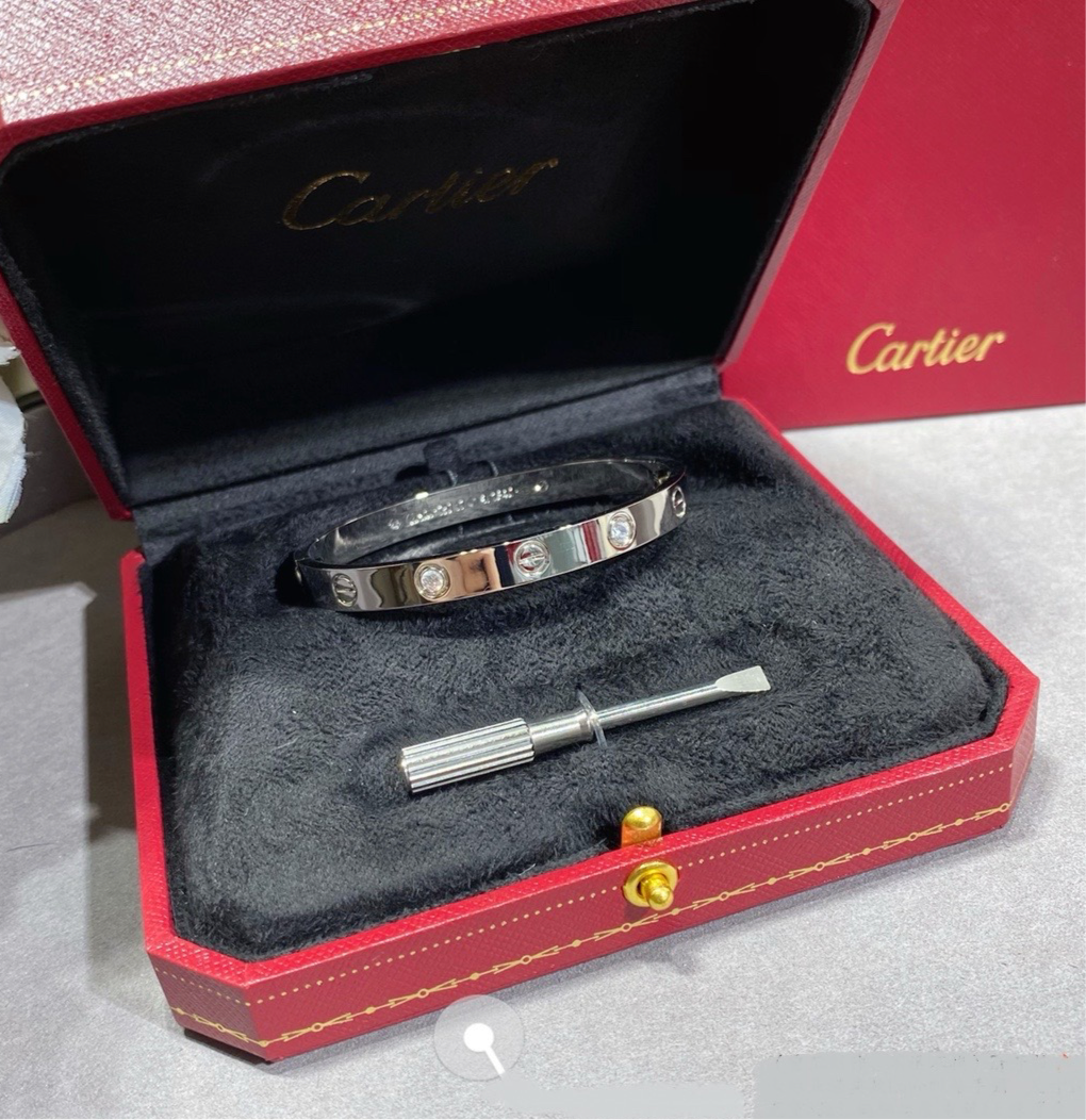 14k White Gold Love Bracelet